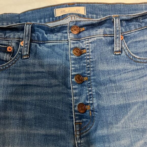 Light Wash Cali Demi-Boot Madewell Distressed Cropped Cotton Jeans - Picture 11 of 11